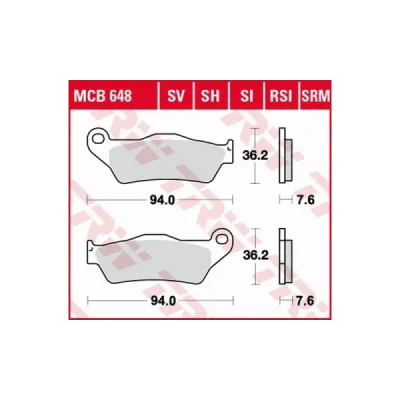 Klocki hamulcowe TRW Lucas MCB 648 SH (2 szt.) (MCB648SH) Klocki hamulcowe TRW Lucas MCB 648 SH (2 szt.) (MCB648SH)