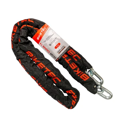 Łańcuch 2m oczko 14mm czarna otulina - Biketec Łańcuch 2m oczko 14mm czarna otulina - Biketec