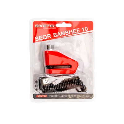 Blokada tarczy hamulcowej 7,2mm z alarmem 120dB bolec 10mm 81x55mm 3 klucze z linką - Biketec Blokada tarczy hamulcowej 7,2mm z alarmem 120dB bolec 10mm 81x55mm 3 klucze z linką - Biketec