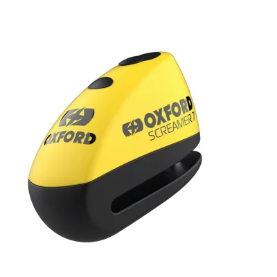Blokada tarczy hamulcowej z alarmem Screamer XA7 trzpień 7mm czarny/żółty fluo - Oxford Blokada tarczy hamulcowej z alarmem Screamer XA7 trzpień 7mm czarny/żółty fluo - Oxford