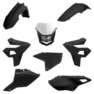 Zestaw plastików Body Kit Polisport Suzuki DR-Z 400E 00-24 DR-Z 400S 00-08 DR-Z 400SM 04-08 + lampa Restyling czarny - 91591