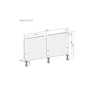 Organizer na biurko warsztatowe zestaw 1040x62x575mm montaż na zacisk stal malowana proszkowo czarny - Biketec Organizer na biurko warsztatowe zestaw 1040x62x575mm montaż na zacisk stal malowana proszkowo czarny - Biketec
