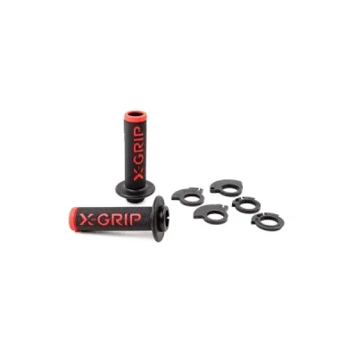 X-Grip Manetki (Gripy) Braaaap Grips Lock-On-Grip (Z Adapterami Rolgazu) Red Open End (Z Otworem) Czerwony