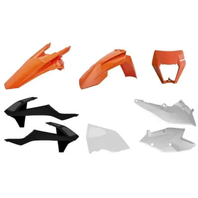 Zestaw plastików Body Kit Polisport pomarańczowy biały (90884) Zestaw plastików Body Kit Polisport pomarańczowy biały (90884)