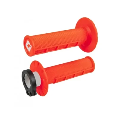 Manetki kierownicy Odi MX V2 Lock-On Half Waffle z adapterami pomarańczowe - H36HWO