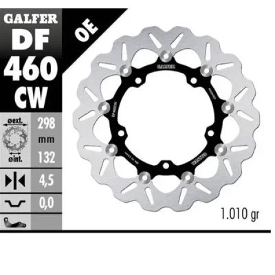 Galfer Tarcza Hamulcowa Przód Yamaha Mt-03 '16-, Yzf R3/R25 '15- (298Mm) Pływająca Wave Floating