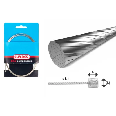Linka przerzutki nierdzewna szlifowana 2250mm 1 szt. - Elvedes Linka przerzutki nierdzewna szlifowana 2250mm 1 szt. - Elvedes