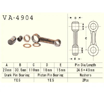 Korbowód JS 550 550 SX '91-'96 C1-C5 skuter wodny do zamówienia made in Japan - Vesrah Korbowód JS 550 550 SX '91-'96 C1-C5 skuter wodny do zamówienia made in Japan - Vesrah