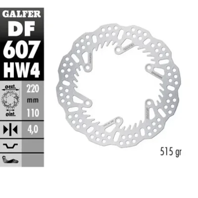 Galfer tarcza hamulcowa tył 220x110x4mm KTM/Husqvarna/GasGas '93-'24 Shark MX
