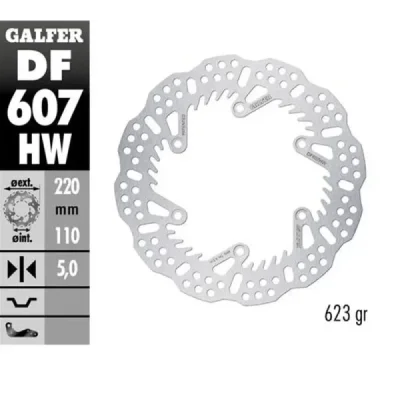 Galfer tarcza hamulcowa tył 220x110x5mm KTM/Husqvarna/GasGas '93-'24 Shark Enduro