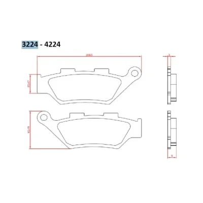 Klocki hamulcowe Brenta KH322 Benelli organiczne przód (BR3224) Klocki hamulcowe Brenta KH322 Benelli organiczne przód (BR3224)