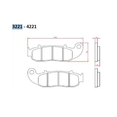 Klocki hamulcowe Brenta KH664  organiczne przód (BR3221)