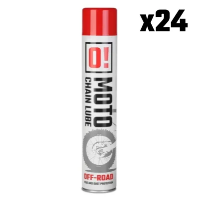 Zestaw smar do łańcucha O! Chain Lube 750ml spray off road 24 sztuki - O-Moto