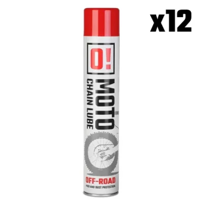 Zestaw smar do łańcucha O! Chain Lube off road 750ml spray 12 sztuki - O-Moto