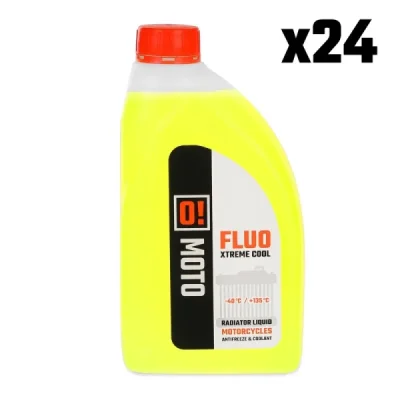 Zestaw płyn do chłodnic O! Fluo Xtreme Cool+135 -40 do +135 gotowy do użycia 1L 24 sztuki - O-Moto