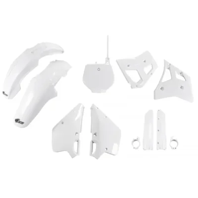 UFO KOMPLET PLASTIKÓW (FULL KIT) Z OSŁONAMI TELESKOPÓW (AMORTYZATORÓW) YAMAHA YZ 250 '92 OEM (BIAŁY) (YA291E999)