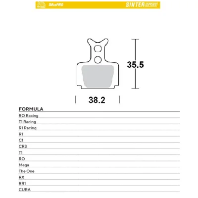 Klocki hamulcowe rowerowe sinter Sport metaliczne Formula Cura/RO Racing/T1/R1/C1/CR3/Mega/The One/RX/RR1 - Moto-Master Klocki hamulcowe rowerowe sinter Sport metaliczne Formula Cura/RO Racing/T1/R1/C1/CR3/Mega/The One/RX/RR1 - Moto-Master