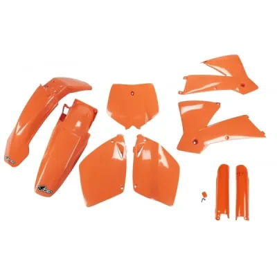 UFO KOMPLET PLASTIKÓW (FULL KIT) Z OSŁONAMI TELESKOPÓW (AMORTYZATORÓW) KTM SX-SXF '01-'02 POMARAŃCZOWY (KT501E127) UFO KOMPLET PLASTIKÓW (FULL KIT) Z OSŁONAMI TELESKOPÓW (AMORTYZATORÓW) KTM SX-SXF '01-'02 POMARAŃCZOWY (KT501E127)