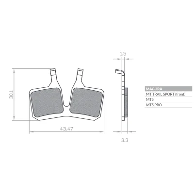 Klocki hamulcowe rowerowe sinter spiekane metaliczne MTB/szosa/elektryk Magura MT 5/7 - Brenta