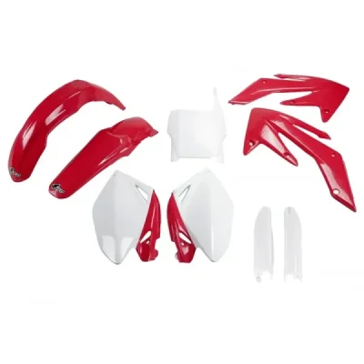 UFO KOMPLET PLASTIKÓW (FULL KIT) Z OSŁONAMI TELESKOPÓW (AMORTYZATORÓW) HONDA CRF 250R '06-'07 OEM (CZERWONY/BIAŁY) (HO105E999) UFO KOMPLET PLASTIKÓW (FULL KIT) Z OSŁONAMI TELESKOPÓW (AMORTYZATORÓW) HONDA CRF 250R '06-'07 OEM (CZERWONY/BIAŁY) (HO105E999)