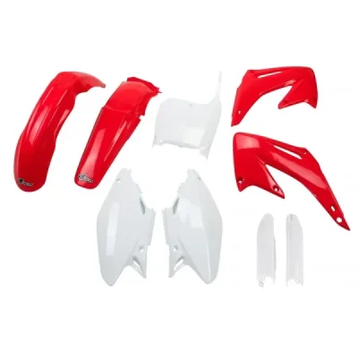 UFO KOMPLET PLASTIKÓW (FULL KIT) Z OSŁONAMI TELESKOPÓW (AMORTYZATORÓW) HONDA CR 125/250 '02-'03 OEM (CZERWONY/BIAŁY) (HO101E999) UFO KOMPLET PLASTIKÓW (FULL KIT) Z OSŁONAMI TELESKOPÓW (AMORTYZATORÓW) HONDA CR 125/250 '02-'03 OEM (CZERWONY/BIAŁY) (HO101E999)