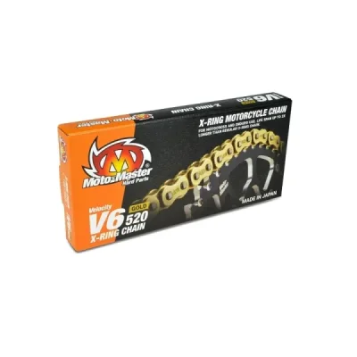 Moto-Master Łańcuch Napędowy V6-520G X-Ring Gold Chain Łańcuch Napędowy Złoty (120 Ogniw, Zapinka W Zestawie) Moto-Master Łańcuch Napędowy V6-520G X-Ring Gold Chain Łańcuch Napędowy Złoty (120 Ogniw, Zapinka W Zestawie)
