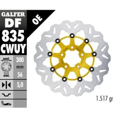 Galfer Tarcza Hamulcowa Przód Harley-Davidson (300X56X5) Pływająca Złoty