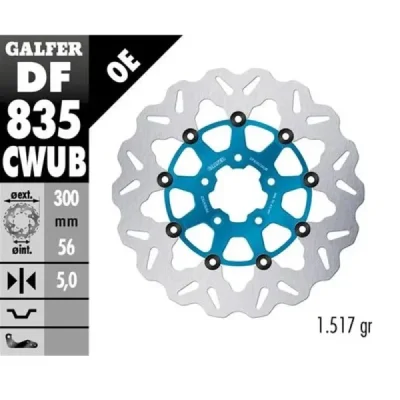 Galfer Tarcza Hamulcowa Przód Harley-Davidson (300X56X5) Pływająca Niebieski Galfer Tarcza Hamulcowa Przód Harley-Davidson (300X56X5) Pływająca Niebieski