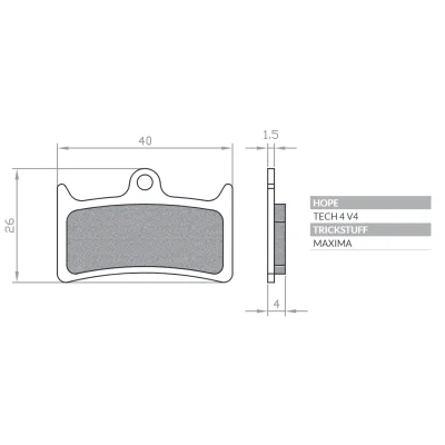 Klocki hamulcowe rowerowe sinter spiekane metaliczne Hope V4 - Brenta