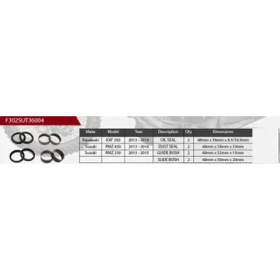 Zestaw naprawczy zawieszenia przód Showa 48 mm KXF 250 13-19 RMZ 250 450 - F302SUT36004 Zestaw naprawczy zawieszenia przód Showa 48 mm KXF 250 13-19 RMZ 250 450 - F302SUT36004
