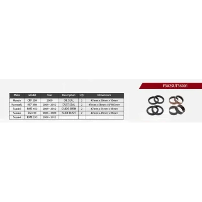 Zestaw naprawczy zawieszenia przód Showa 47 mm CRF 250 KXF 250 RMZ 250 450 - F302SUT36001 Zestaw naprawczy zawieszenia przód Showa 47 mm CRF 250 KXF 250 RMZ 250 450 - F302SUT36001