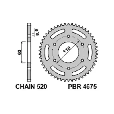 Zębatka tył stalowa PBR 4675 45Z rozmiar 520 JTR890-45 (467545C45) Zębatka tył stalowa PBR 4675 45Z rozmiar 520 JTR890-45 (467545C45)