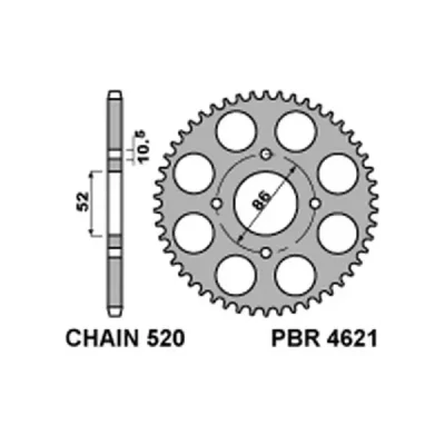 Zębatka tył stalowa PBR 4621 30Z rozmiar 520 JTR1071-30 (462130F) Zębatka tył stalowa PBR 4621 30Z rozmiar 520 JTR1071-30 (462130F)