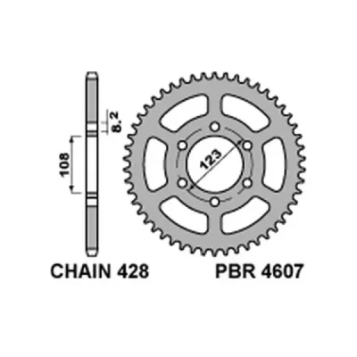 Zębatka tył stalowa PBR 4607 49Z rozmiar 428 (460749C45) Zębatka tył stalowa PBR 4607 49Z rozmiar 428 (460749C45)