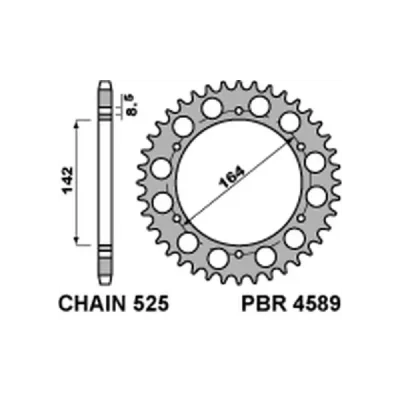 Zębatka tył stalowa PBR 4589 44Z rozmiar 525 JTR1074-44 (458944C45) Zębatka tył stalowa PBR 4589 44Z rozmiar 525 JTR1074-44 (458944C45)