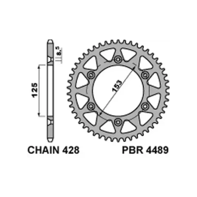 Zębatka tył stalowa PBR 4489 59Z rozmiar 428 (448959F) Zębatka tył stalowa PBR 4489 59Z rozmiar 428 (448959F)