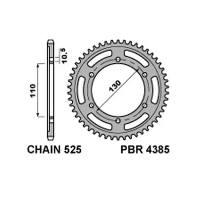 Zębatka tył stalowa PBR 4385 43Z rozmiar 525 JTR1876-43 (438543C45) Zębatka tył stalowa PBR 4385 43Z rozmiar 525 JTR1876-43 (438543C45)