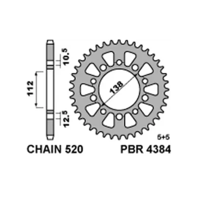Zębatka tył stalowa PBR 4384 41Z rozmiar 520 JTR1316-41 (438441C45) Zębatka tył stalowa PBR 4384 41Z rozmiar 520 JTR1316-41 (438441C45)