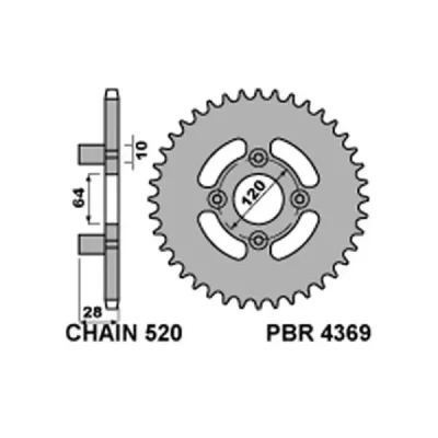Zębatka tył stalowa PBR 4369 41Z rozmiar 520 JTR1509-41 Honda AX1 250 00-05 (436941C45) Zębatka tył stalowa PBR 4369 41Z rozmiar 520 JTR1509-41 Honda AX1 250 00-05 (436941C45)