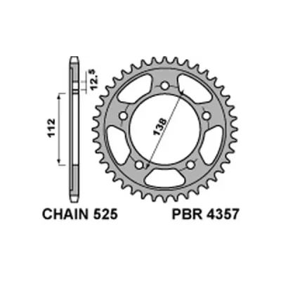 Zębatka tył stalowa PBR 4357 48Z rozmiar 525 JTR1304-48 - 435748C45 Zębatka tył stalowa PBR 4357 48Z rozmiar 525 JTR1304-48 - 435748C45