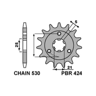 Zębatka przód stalowa PBR 424 15Z rozmiar 530 JTF424-17 (4241518NC) Zębatka przód stalowa PBR 424 15Z rozmiar 530 JTF424-17 (4241518NC)