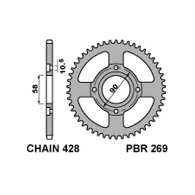 Zębatka tył stalowa PBR 269 39Z rozmiar 428 JTR269-39 - 26939C45 Zębatka tył stalowa PBR 269 39Z rozmiar 428 JTR269-39 - 26939C45