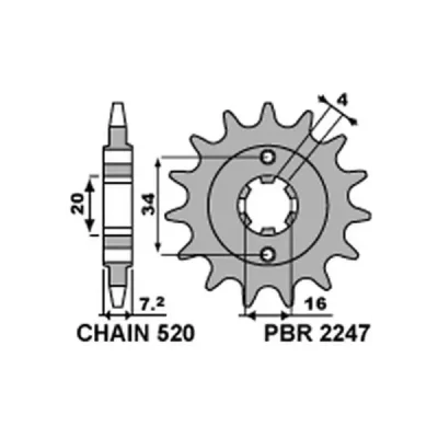 Zębatka przód stalowa PBR 2247 13Z rozmiar 520 JTF1903-13 (22471318NC) Zębatka przód stalowa PBR 2247 13Z rozmiar 520 JTF1903-13 (22471318NC)