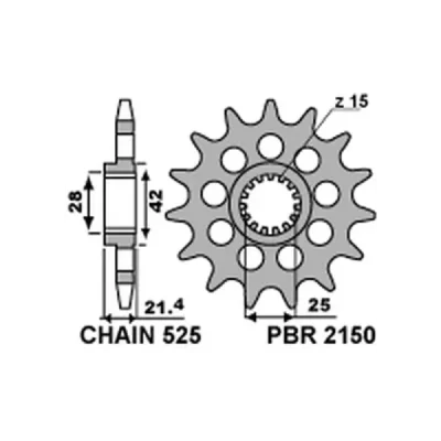 Zębatka przód stalowa PBR 2150 16Z rozmiar 525 JTF709-16 - 21501618NC Zębatka przód stalowa PBR 2150 16Z rozmiar 525 JTF709-16 - 21501618NC