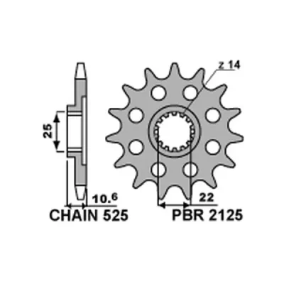Zębatka przód stalowa PBR 2125 15Z rozmiar 525 MV Augusta 910/920/989/990/1000 - 21251518NC Zębatka przód stalowa PBR 2125 15Z rozmiar 525 MV Augusta 910/920/989/990/1000 - 21251518NC