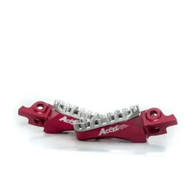 Podnóżki aluminiowe cross Accel Honda czerwone (AFP101RD)