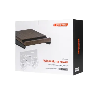 Wieszak ścienny na rower Wall Bike Rack czarny wraz z półką - Biketec Wieszak ścienny na rower Wall Bike Rack czarny wraz z półką - Biketec