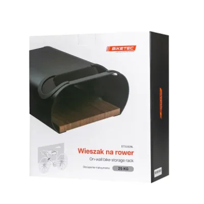 Wieszak ścienny na rower Wall Bike Rack czarny z półką - Biketec Wieszak ścienny na rower Wall Bike Rack czarny z półką - Biketec