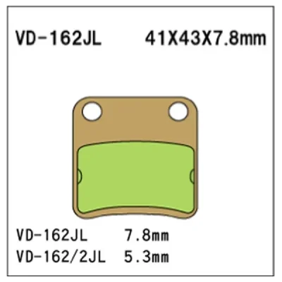 Klocki hamulcowe Vesrah (2 szt.) (VD-162JL) Klocki hamulcowe Vesrah (2 szt.) (VD-162JL)