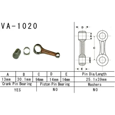 Korbowód Vesrah Honda TRX 90 93-15 (VA-1020) Korbowód Vesrah Honda TRX 90 93-15 (VA-1020)